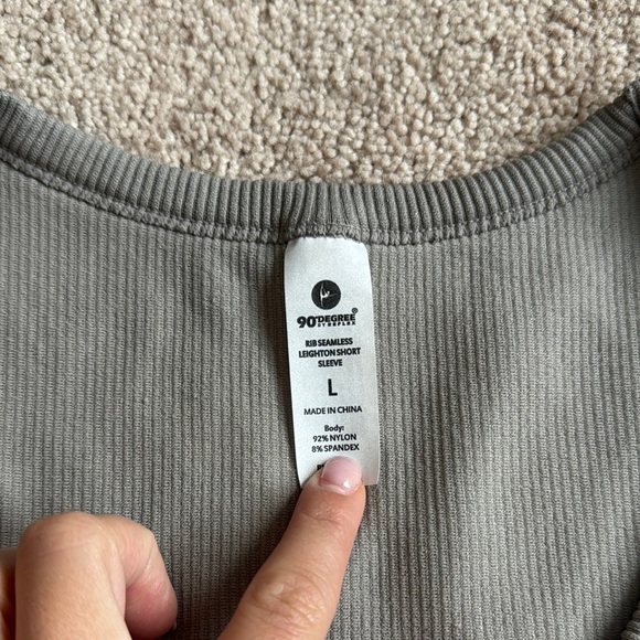 Gray Ribbed Women's Top - Picture 3 of 4